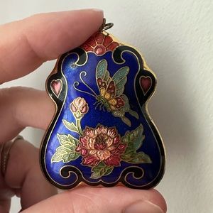 Large vintage cloisonné pendant